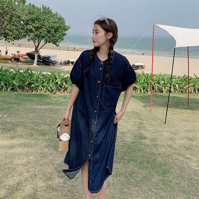现货~新款夏季牛仔薄款连衣裙190-82356-P120-K168,女装连衣裙,一九零