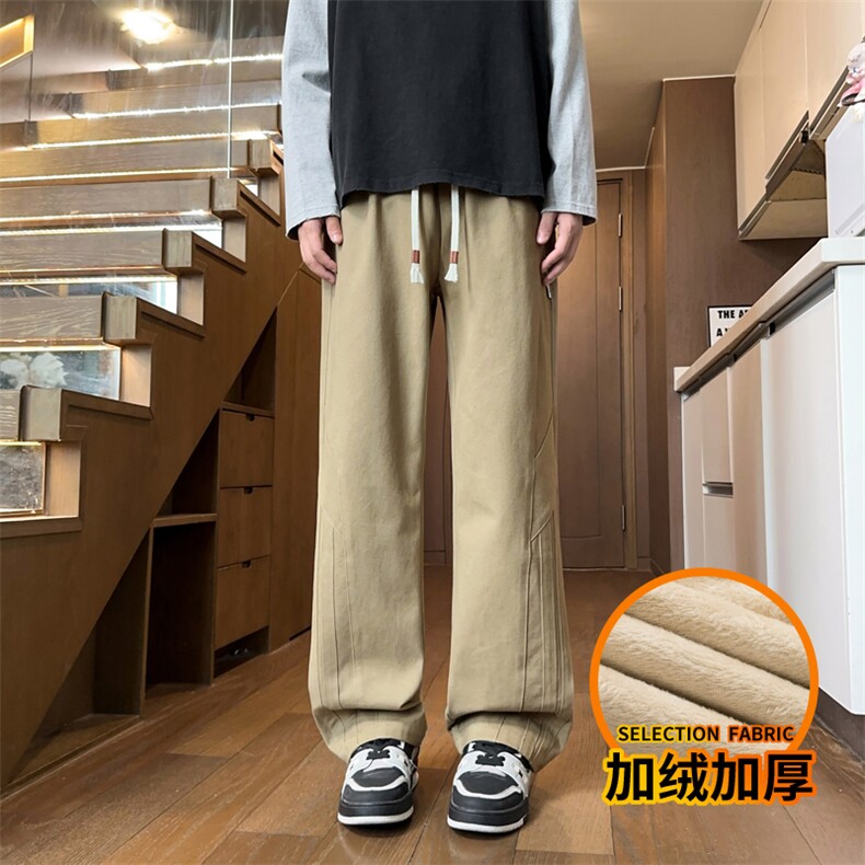 纯棉宽松休闲裤秋冬新款冲锋裤直筒长裤男裤子J8030-P45/加绒P55,男装卫衣,星座509