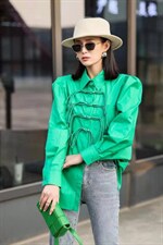 春季来啦！很有设计感的一款衬衣，版型宽松超显瘦，其它，欧以美