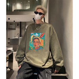 抖音得物供货 提供视频 秋冬重磅美式麂皮绒圆领卫衣 JY330图片