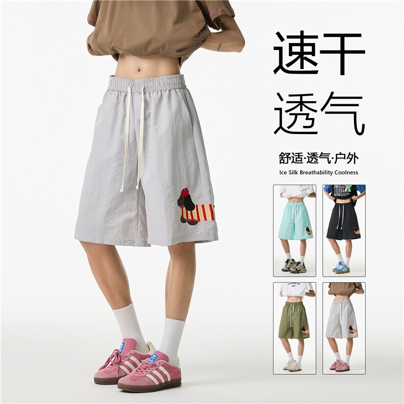 2025夏季新款美式腊肠狗沙滩裤宽松短裤B315-K25756-特p25控48,男装休闲裤,电商B315