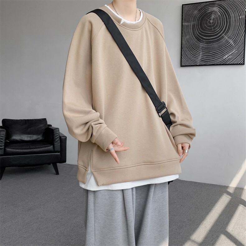 8XL-M假两件卫衣加肥加大码重磅拼接外套圆领套头WY5103P55加绒65，女装短外套，电商B238