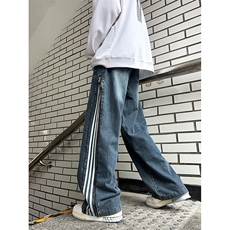 秋冬季美式高街牛仔裤男潮牌个性显高休闲裤G805/P50，男装牛仔裤，电商D202-1