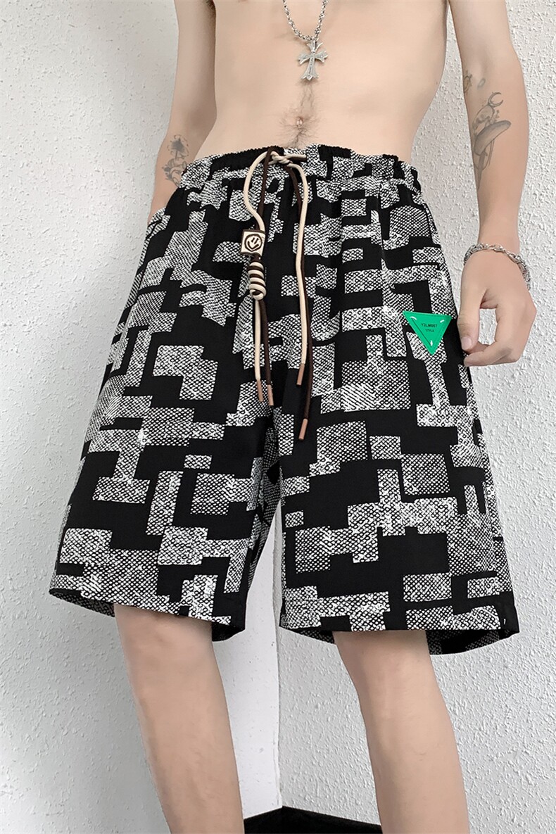 港风短裤男大码中兴风短裤男士男潮流五分裤男DK8752P30控48,男装休闲裤,星座227-7