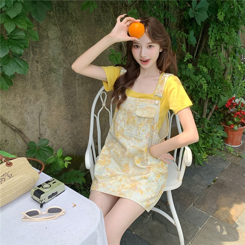 新款现货!黄色牛仔套装-845-P155K230,女装牛仔裙,浙宝193A