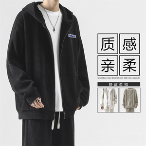 开衫连帽卫衣外套男款宽松直筒阔腿裤休闲条绒运动装TK985-特批78图片
