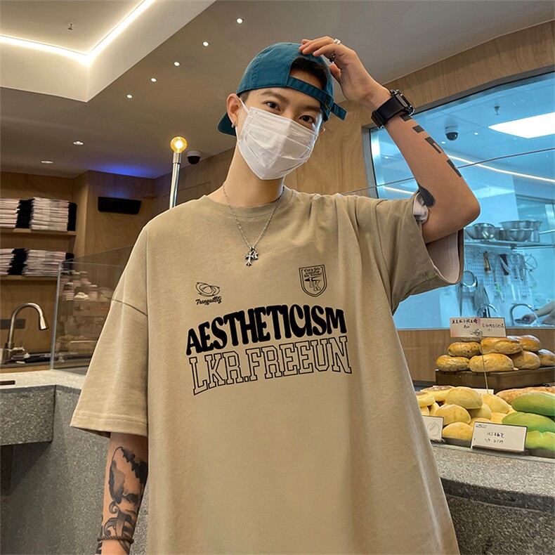 量大优供视频220克美式短袖t恤T2308得物直播有280克品质,男装T恤,电商A486