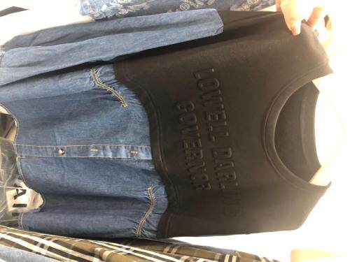 牛仔拼接上衣，其它，阿唛倪