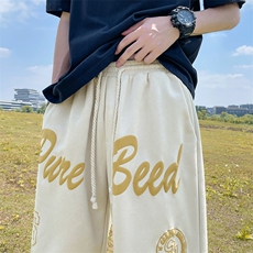 品质夏麂皮绒字母发泡短裤休闲五分裤JDK233-P40控58，男装牛仔裤，电商B370