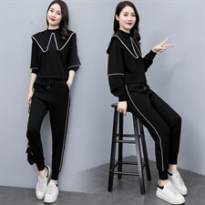 运动套装女春2022新款流行宽松显瘦时尚炸街气质卫衣休闲两件套，女装套装/套裙，曼娅璐