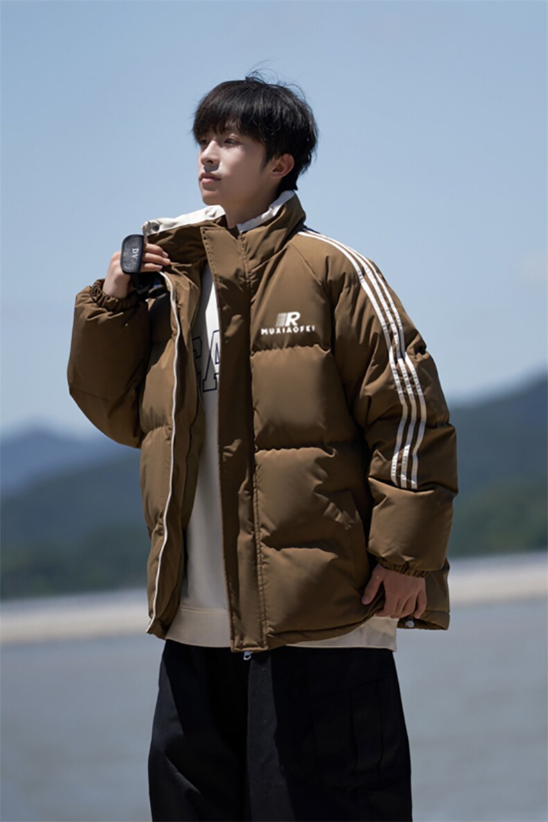量大优可提供视频冬棉衣立领条纹HD019-1-MF5110-P75,男装棉衣,电商019-1