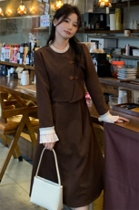 2024春装新中式假两件长袖连衣裙浙宝B2楼239-P130-控185，女装连衣裙，姿衣轩