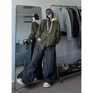 假两件外套男春秋款衣服休闲连帽衫外套 FJK92 P68图片