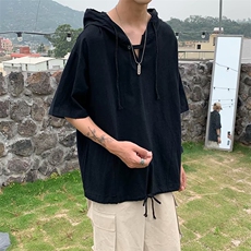 新款连帽卫衣男夏季超火cec宽松短袖港风T恤ins潮流抖音4390-p35，男装T恤，星座1008-2