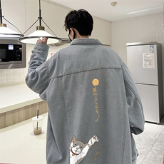 牛仔夹克男大码牛仔外套男茄克NJ77013-P60加绒款-P75，男装夹克，电商A040
