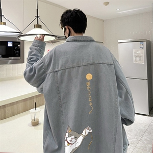 牛仔夹克男大码牛仔外套男茄克 NJ77013-P60加绒款-P75图片