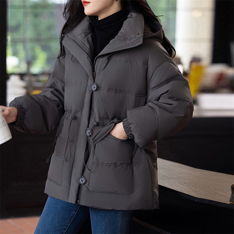 时尚新款中长款白鸭绒羽绒服修身显瘦保暖外套，女装羽绒服，婷轩阁