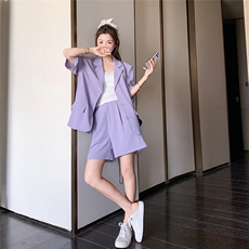 西装套装女设计感小众2025年新款韩版宽松休闲洋气西服短裤两件套，女装套装/套裙，2C206