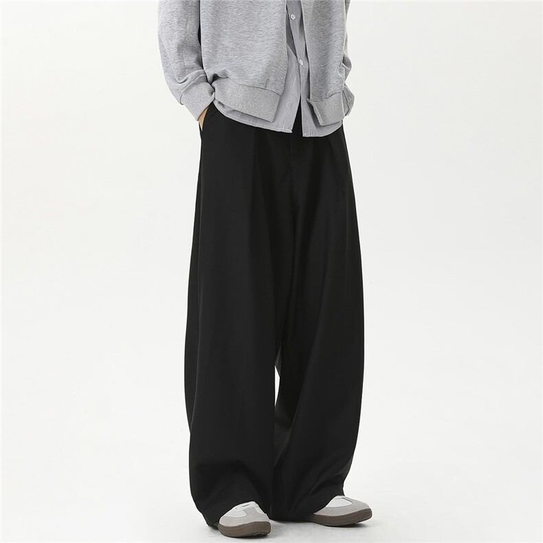 复古垂感双褶休闲西裤男女宽松直筒cleanfit阔腿裤子D510/特P55，男装西裤，星座206（原A221）