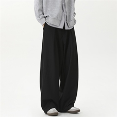 复古垂感双褶休闲西裤男女宽松直筒cleanfit阔腿裤子D510/特P55，男装西裤，星座206（原A221）