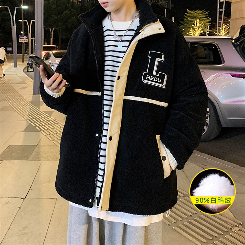 冬装潮羊羔绒刺绣百搭外套加绒加厚羽绒服男女8103-P185控价258,男装羽绒服,电商A441-1