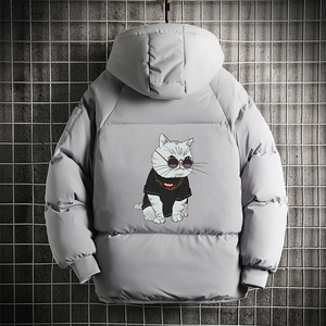 MY16044-P100 加厚加绒连帽衣男大码服男面包服男 网格挂拍图片