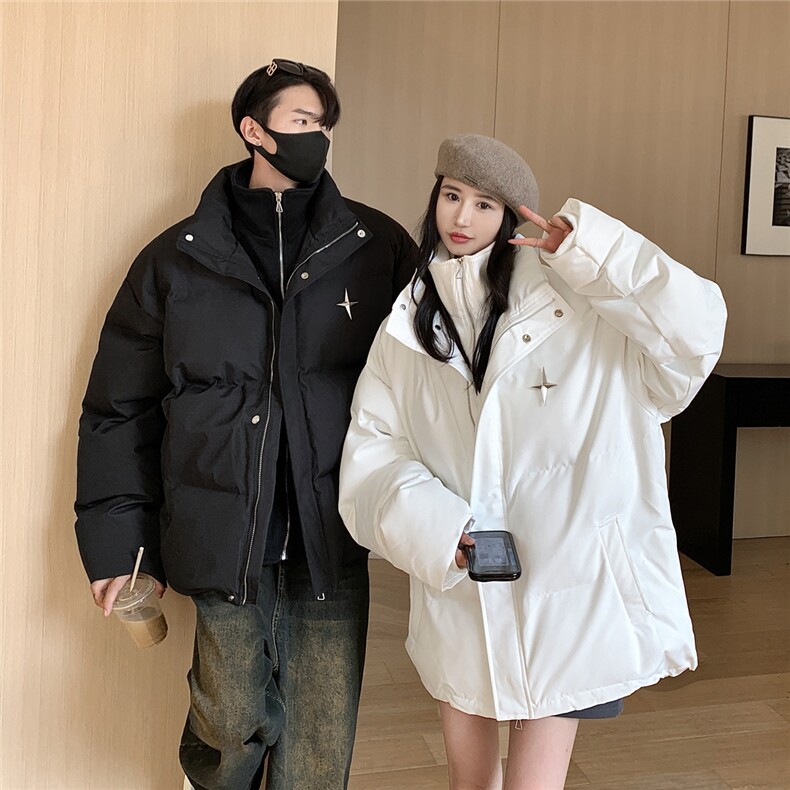 23冬装新款 美式假两件四角星棉服情侣棉衣面包服外套男D331 P138图片