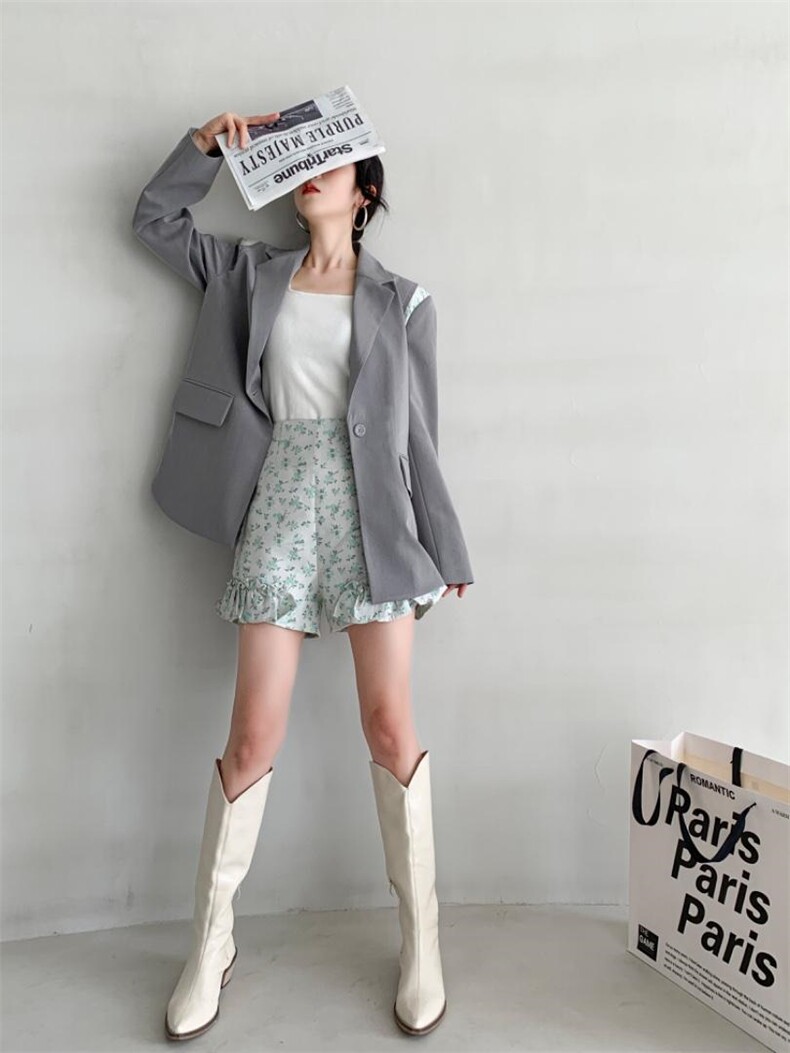 21新款手工西装撞碎花套装 更多新款感谢关注141档CB，女装西装，C