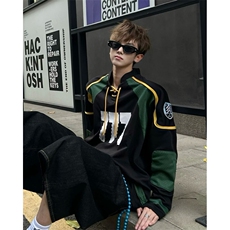706-1-WY2155-P65秋季美式冰球服男圆领运动橄榄球衣机车服外套，男装工装外套，星座706-1