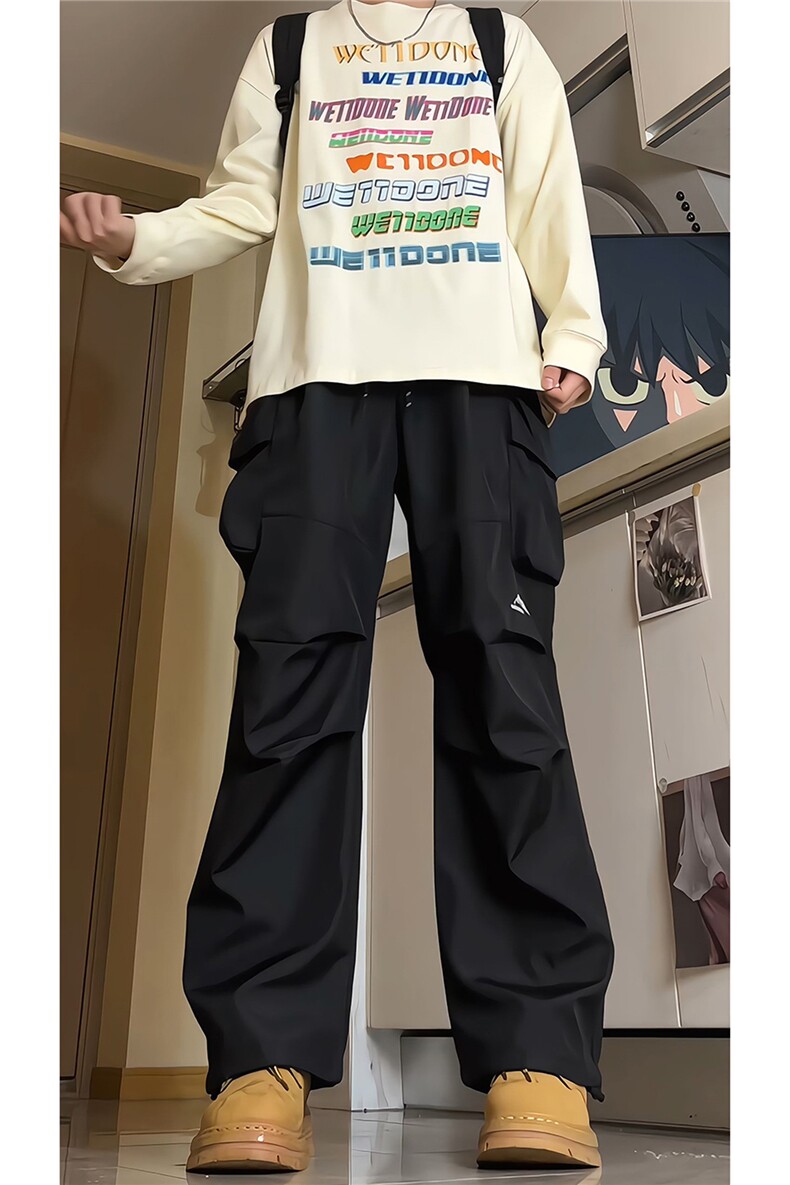 8XL-M刺绣冲锋裤男款大码春秋户外机能登山裤直筒阔腿裤KZ020P50,男装休闲裤,电商B312