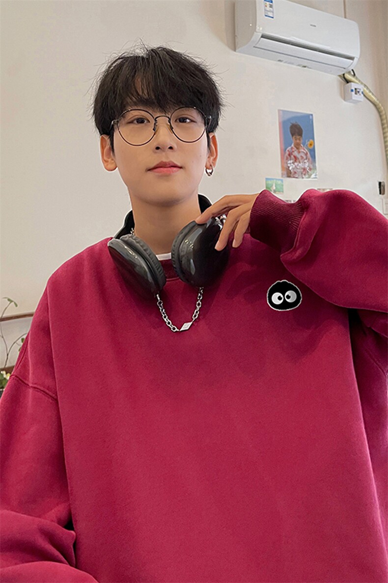 ！圆领卫衣男装港风长袖T恤男外套男WY192-P28,男装卫衣,电商B367