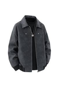 秋季新款皮衣男士粉色情侣款外套棒球服货源稳定高品质主推款图片