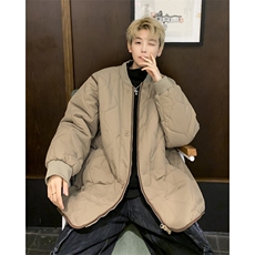 冬季复古菱格加厚棒球服棉衣男宽松情侣百搭棉服外套潮M0163-P58，男装棉衣，星座308B-2