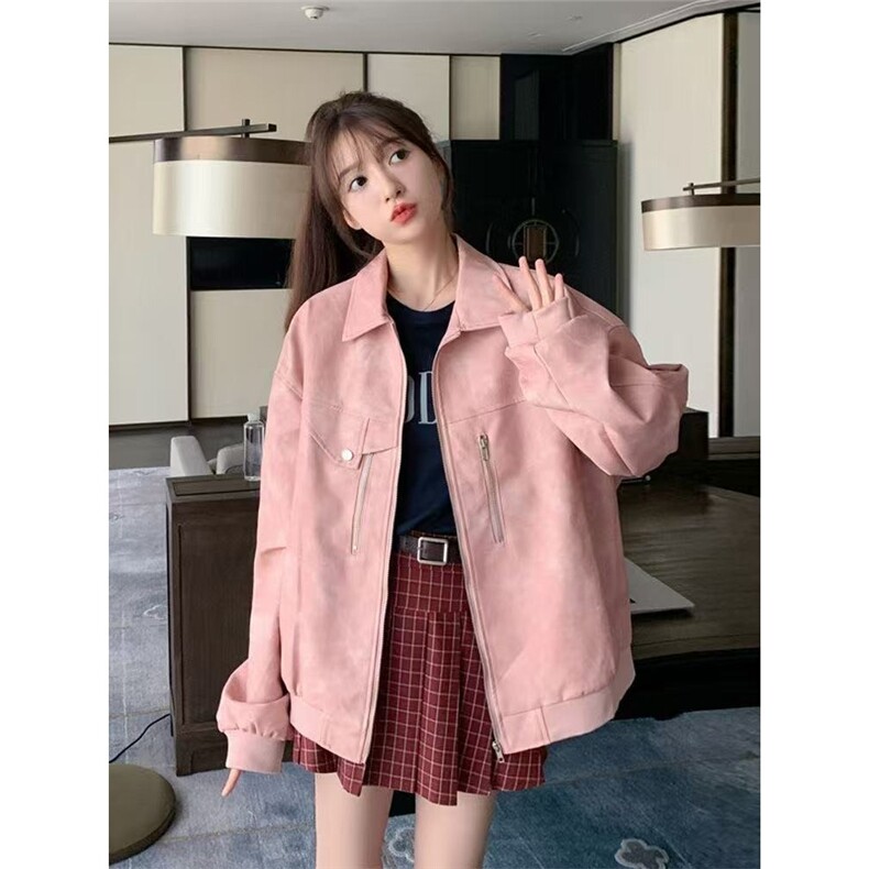 Q05-P58美式复古机车服男女2025春秋新款复古港风高级感气质,男装工装外套,电商B323A