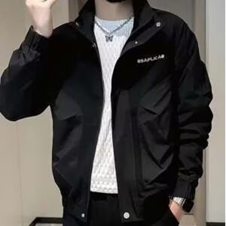 潮牌痞帅工装外套男春秋季潮流刺绣夹克2025新款男士休闲秋装上衣图片