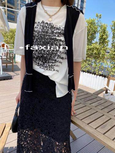 三色字母Ｔ白色黑色绿色跑量款，女装，E.FAXIAN伊发现