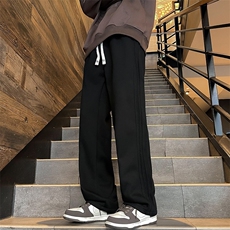 卫裤男秋冬美式复古灰色阔腿裤子青少年垂感运动长裤KZ1210-P36，男装休闲裤，星座1001-1
