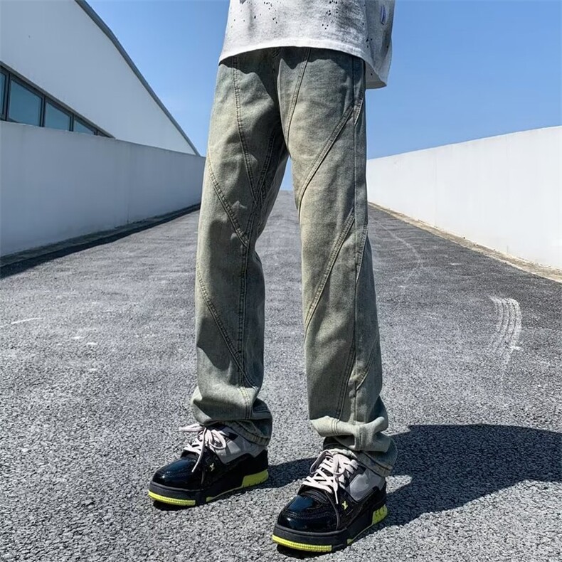 牛仔裤男韩版潮流高街帅气2026夏季新款ins宽松百搭长裤RK348-P52,男装牛仔裤,星座412