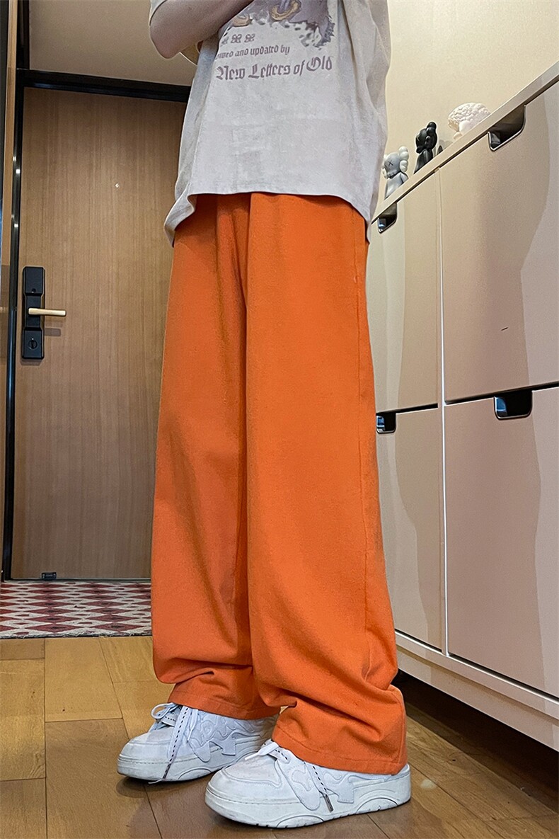 8XL-M特大码高级垂坠感休闲裤男薄款冰丝裤宽松直筒拖地裤K964P48,男装休闲裤,电商D206-1