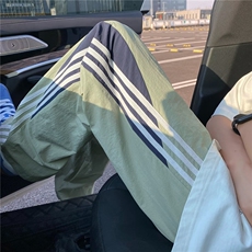 wassuphappy多巴胺伞兵裤子男夏季2025新款三条杠撞色直筒休闲裤，男装休闲裤，星座218-1（原230）