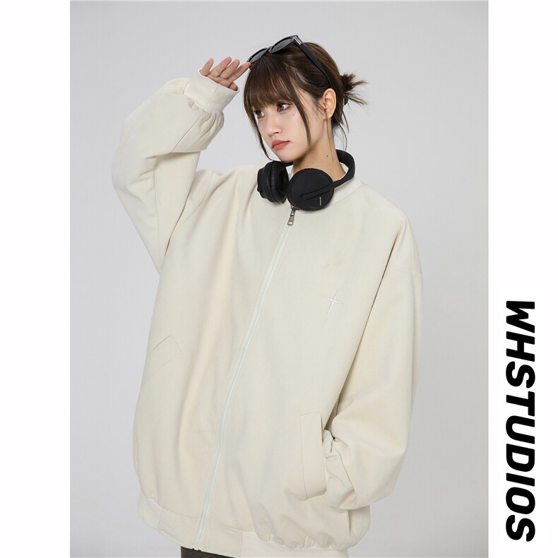现货25春刺绣工艺棒球服流行高街美式中性港风夹克外套W326TP55,男装夹克,电商A170