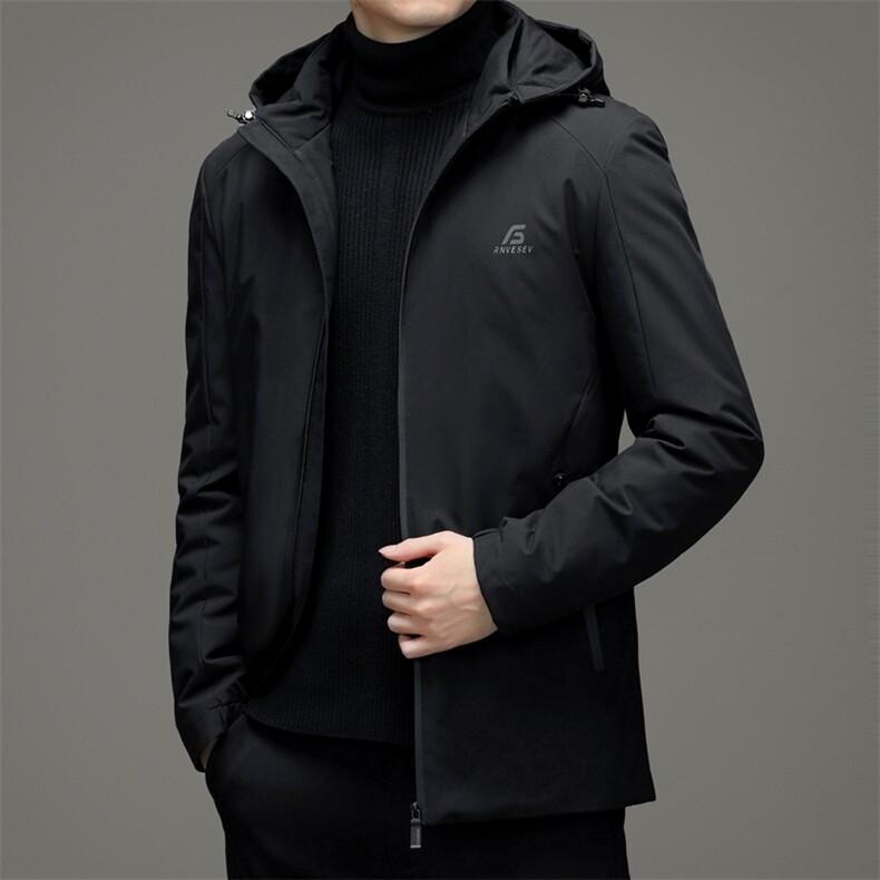 男士连帽休闲印花羽绒服2023年冬季新款中年爸爸装加厚保暖外套,男装羽绒服,电商B212（原钱塘6029）