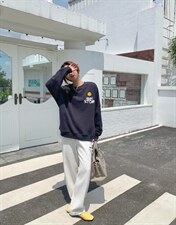 休闲笑脸卫衣，女装卫衣/绒衫，巴黎之夜