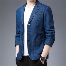 男士牛仔西服秋冬新款修身韩版小西装男外套百搭上衣，男装西服，电商B212（原钱塘6029）