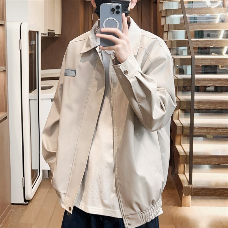 春季男士外套皮衣休闲贴标翻领皮夹克男按扣潮流A266-PY006-P80图片