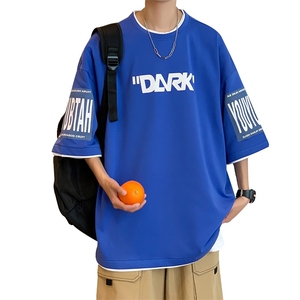 夏季薄款大码青少年短袖胖子加肥加大圆领宽松休闲T恤加大上衣图片