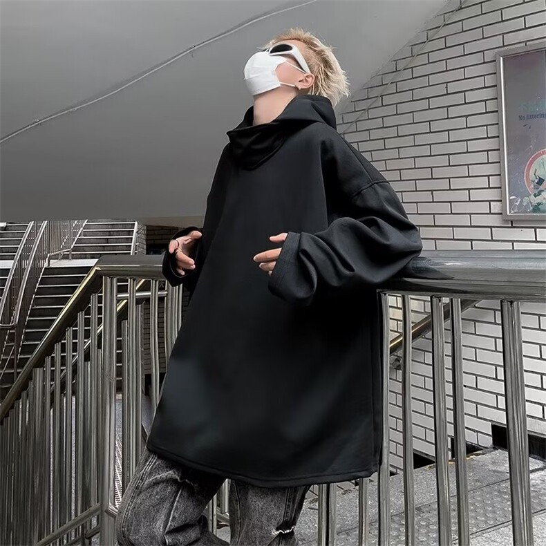 立领小众连帽卫衣男套头宽松百搭休闲上衣春秋情侣帽衫Q40/P52,男装卫衣,星座506