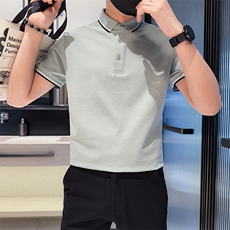2025夏季高品质海澜宽撞色领短袖T恤翻领Polo衫2238-特P45，男装T恤，电商D342