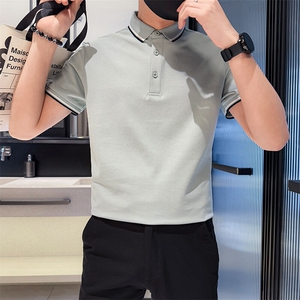 2025夏季高品质海澜宽撞色领短袖T恤翻领Polo衫2238-特P45图片