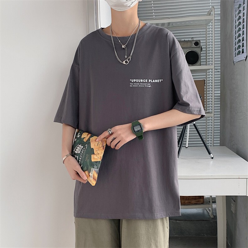 新款港风ins宽松半袖T恤男韩版潮流夏季圆领短袖打底衫T696-P28,男装T恤,星座512-4